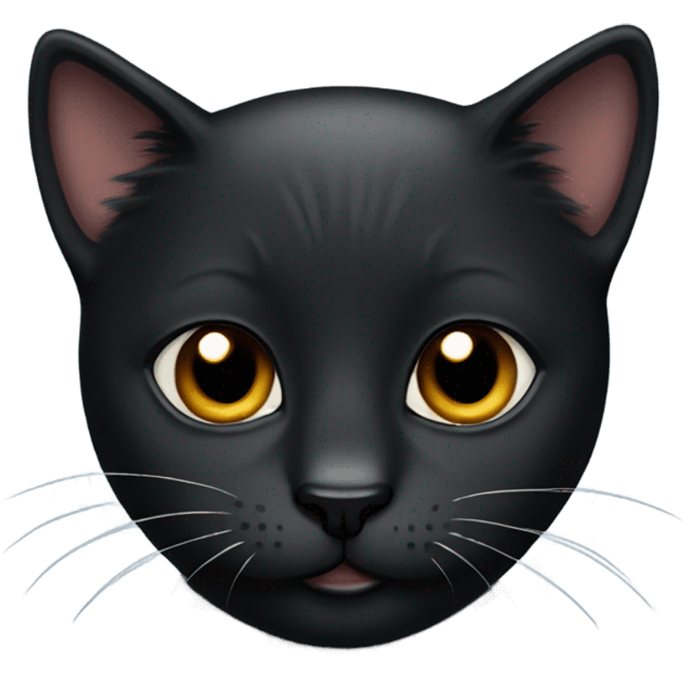 black kitty with small face emoji