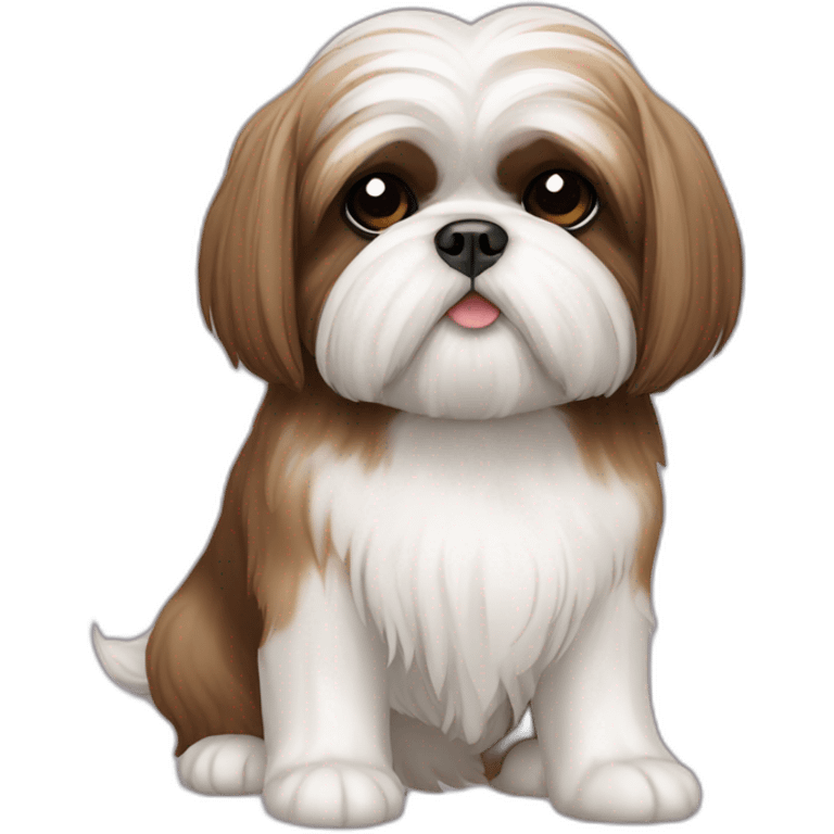 Shih tzu wait wthi Brown emoji