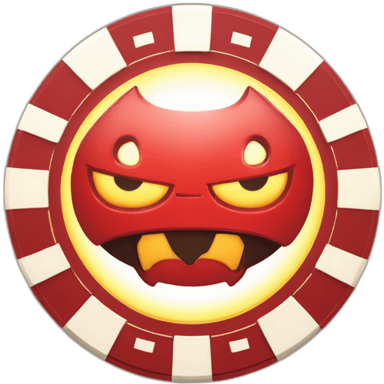 casino chip with devil logo emoji