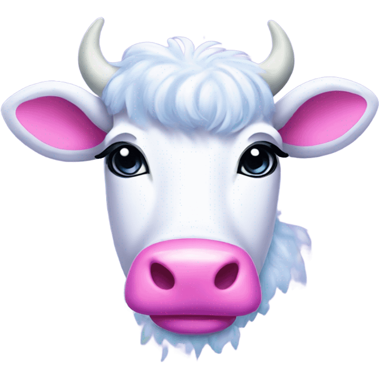 Lisa frank sparkly fluffy cow emoji