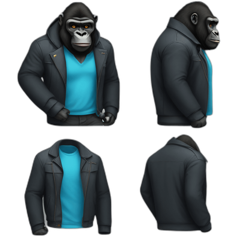 Gorilla wearing designer clothes emoji