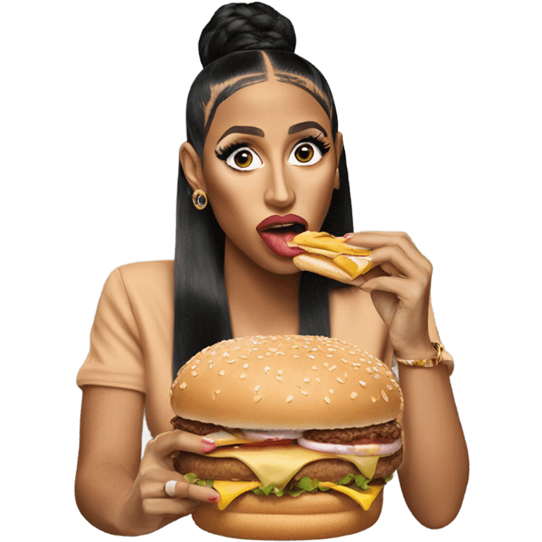 Cardi b eating a Big Mac emoji