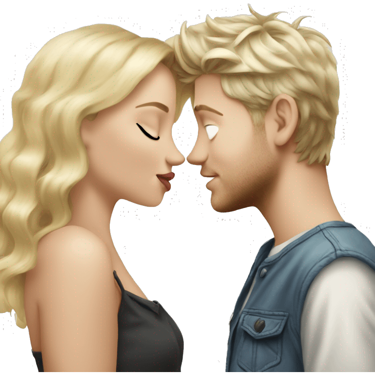 blonde girl kissing niall horan  emoji