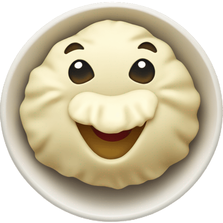 smile while eating a dumpling emoji