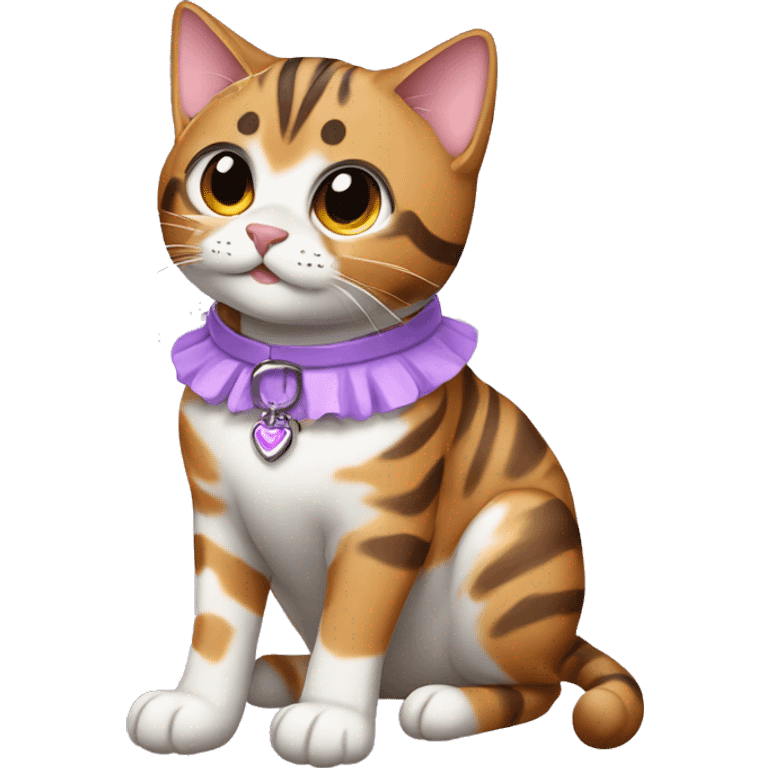 Great bengal girl cat with lilac collar emoji