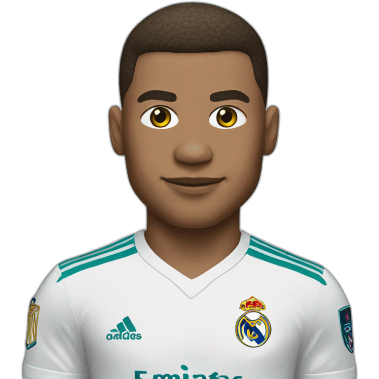 Mbappé with the Real Madrid jersey emoji