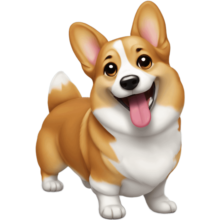 Corgi showing tongue emoji