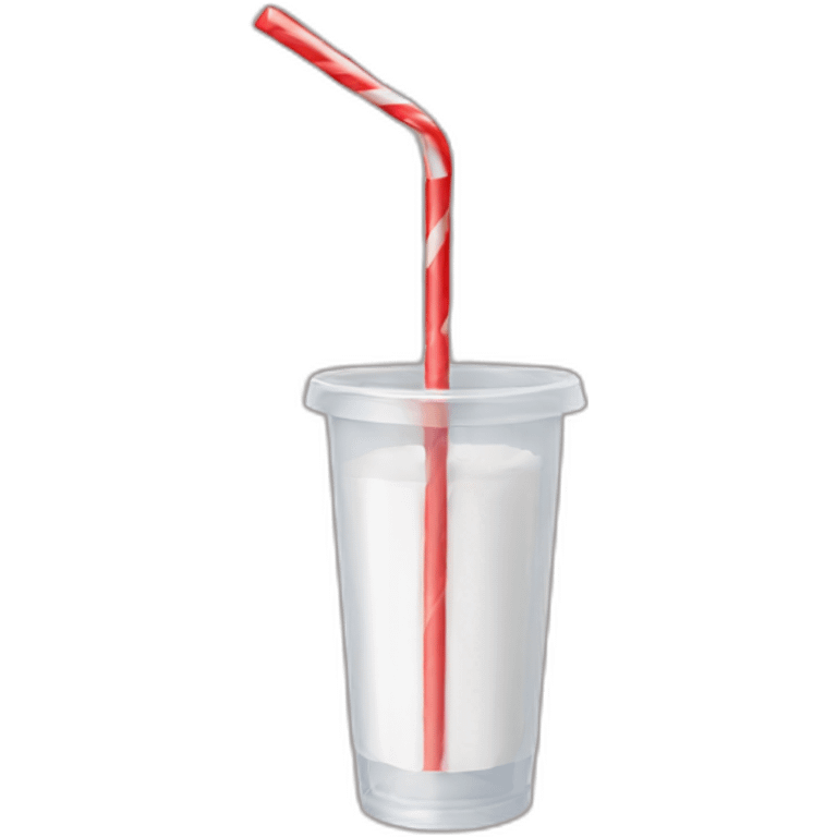 plastic straw red and white emoji