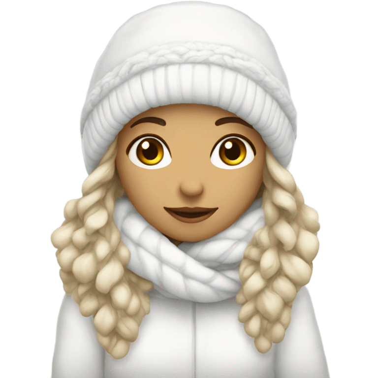 Winter girl white cozy  emoji