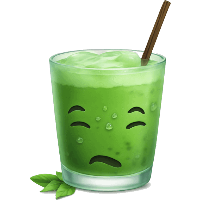 iced matcha in a glass emoji