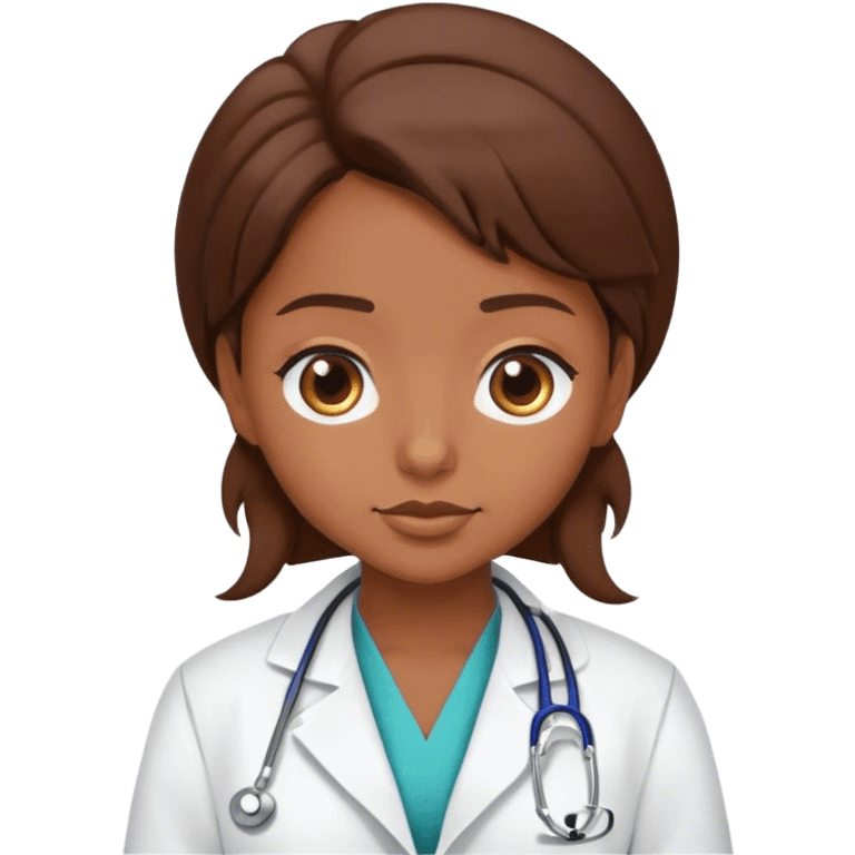  Brown girl brown hair doctor  emoji