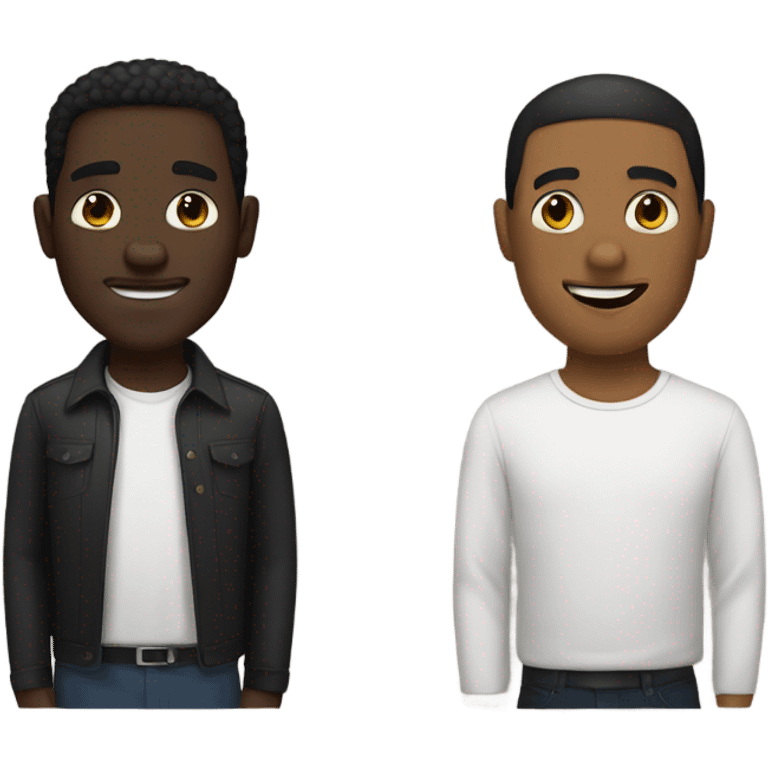 White man and black man emoji