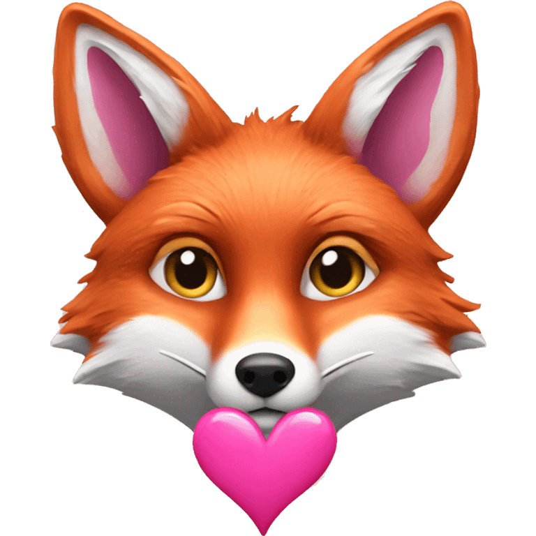 Fox with pink heart emoji