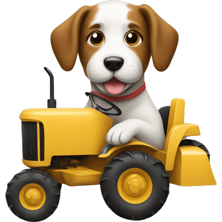 Dog driving a tractor emoji