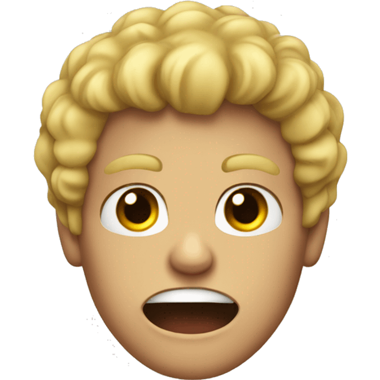 a blonde boy with curly hair red in the face angry emoji