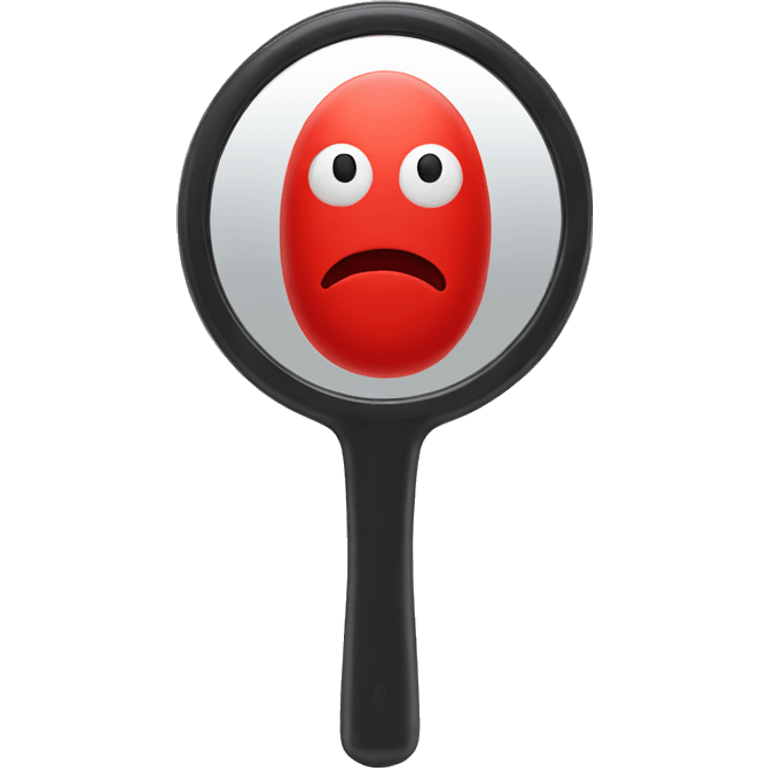 red handheld emoji mirror emoji