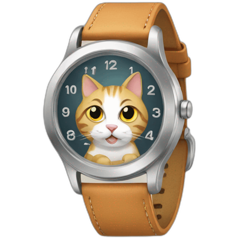 cat using watch emoji