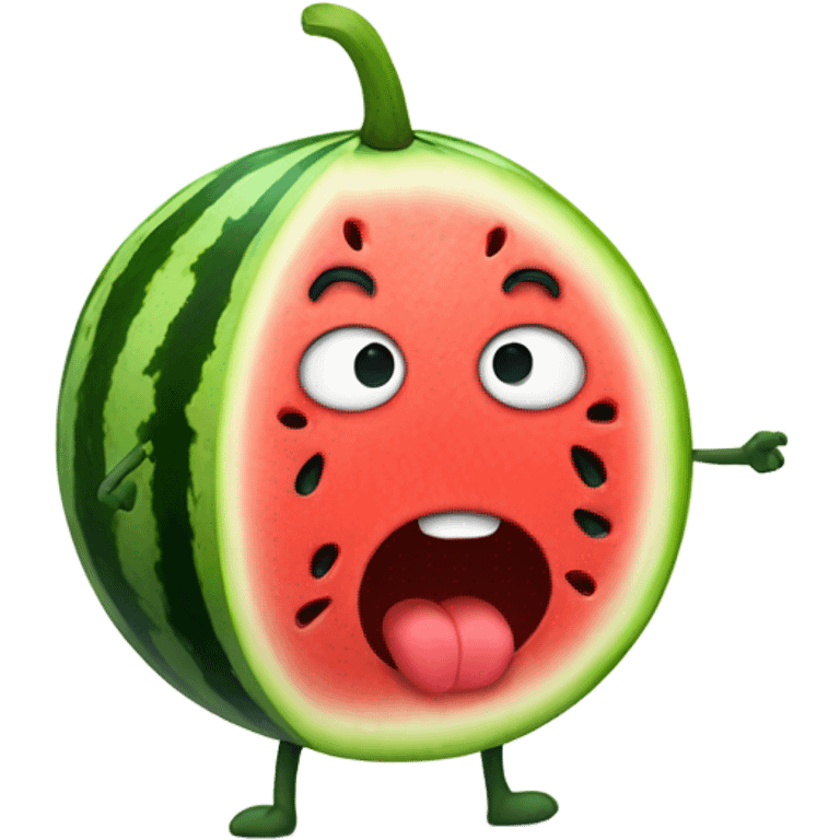 Watermelon with legs emoji