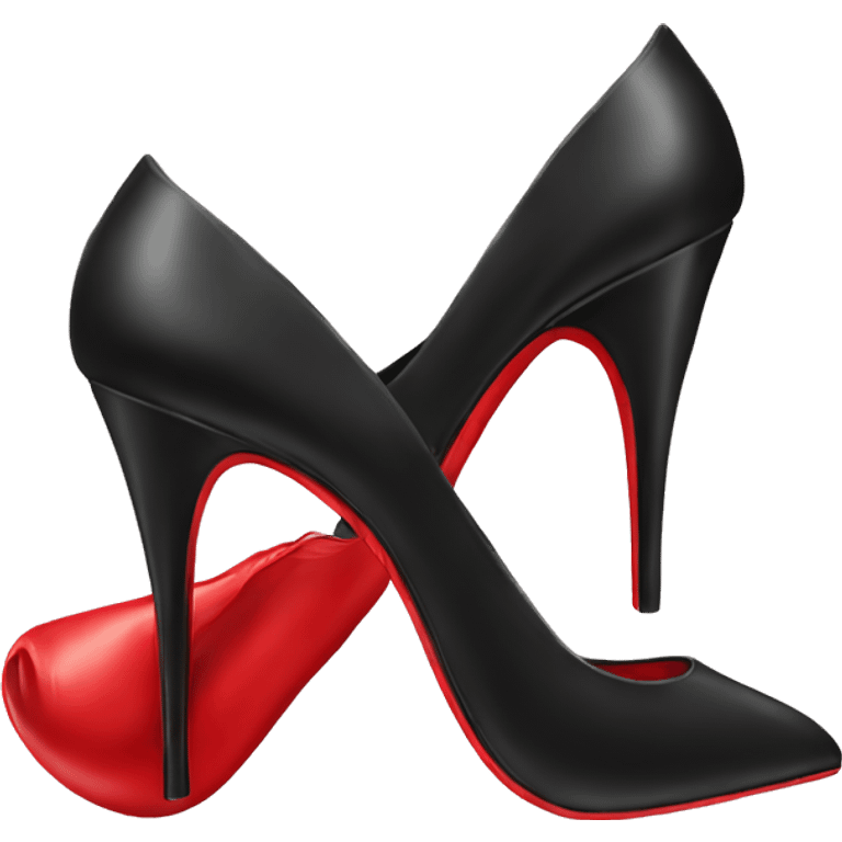 Black high heel shoe red bottom emoji