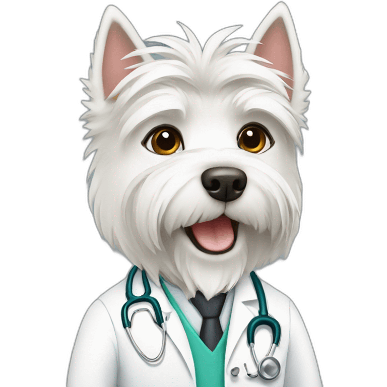 west highland terrier doctor emoji