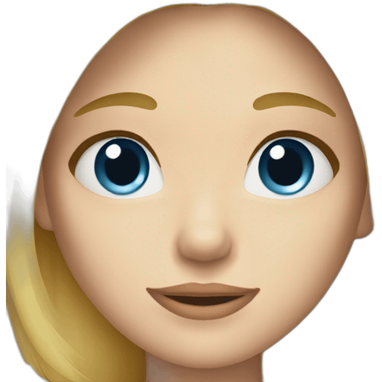 Girl with blond hair and blue eyes emoji