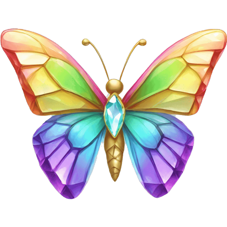 One Rainbow-Diamond-Gem-Butterfly-Crystal-Fly emoji