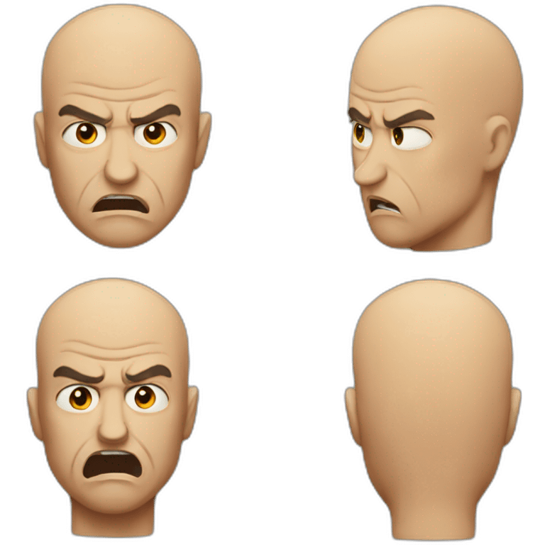 Angry bald man emoji