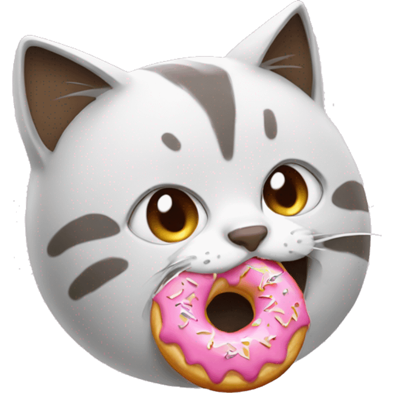 Cat eating donut emoji