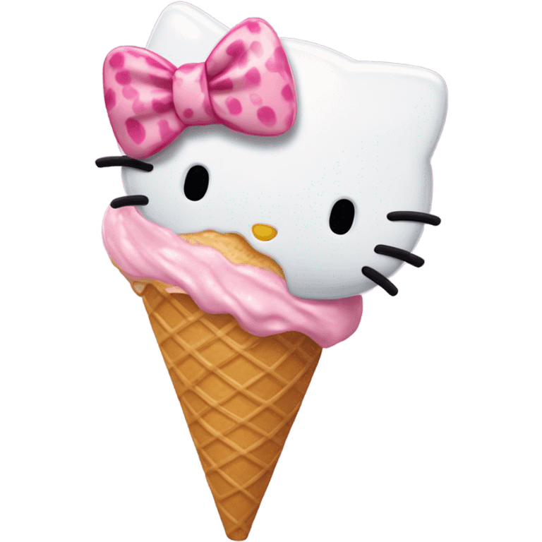 Hello kitty holding ice cream emoji