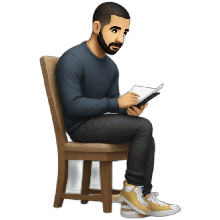 Drake taking notes sitting down emoji