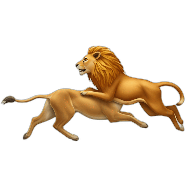 Antelope chasing a lion emoji