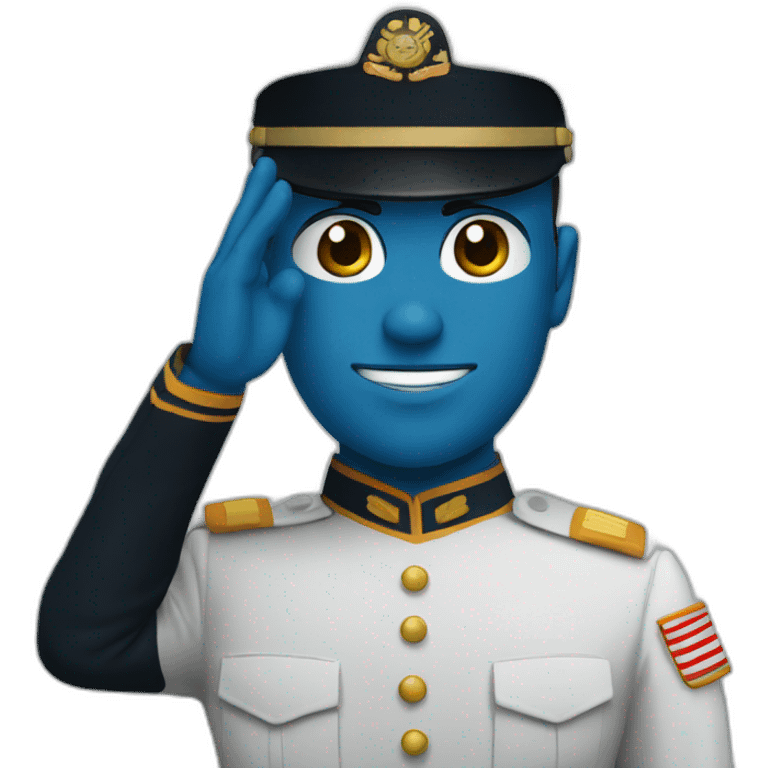 Marine saluting in blue uniform emoji