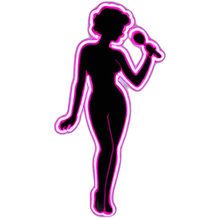 Sexy silhouette lambada neon sign emoji