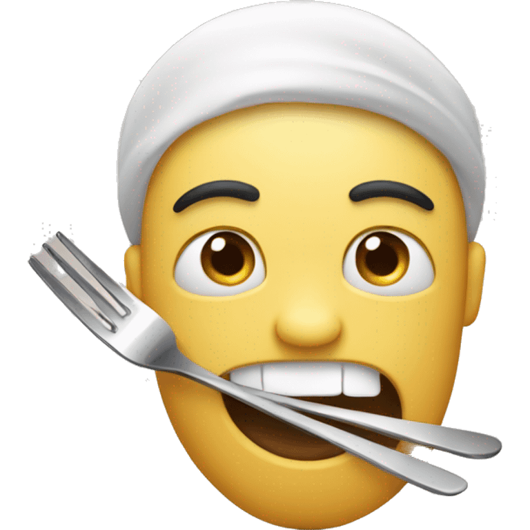 really hungry with fork and knife emoji