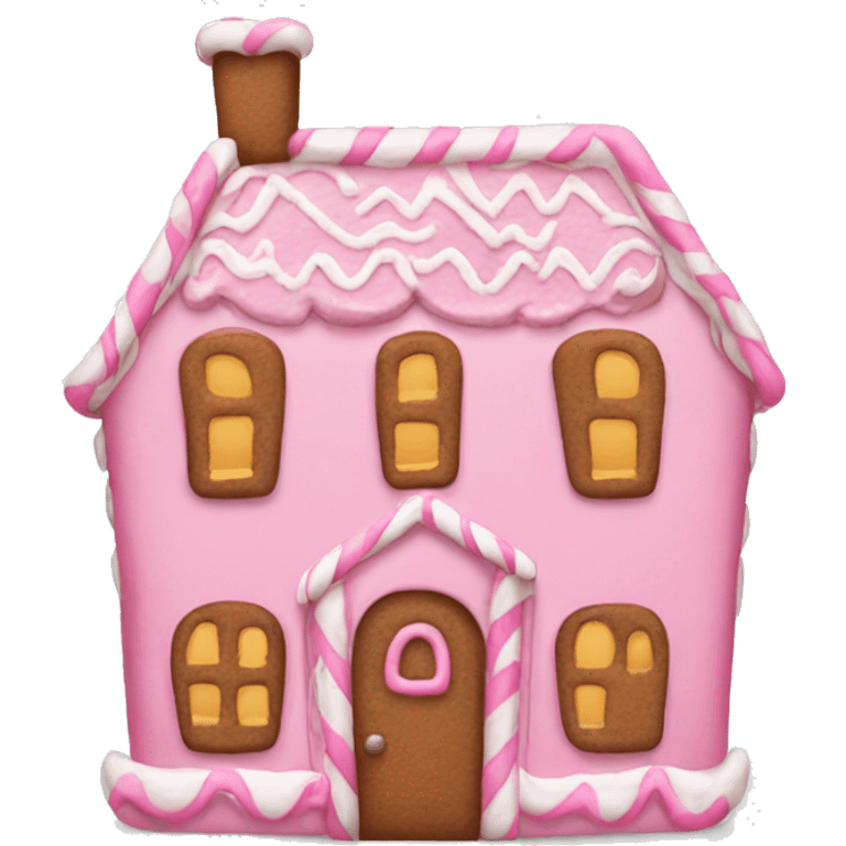 A pink gingerbread house emoji