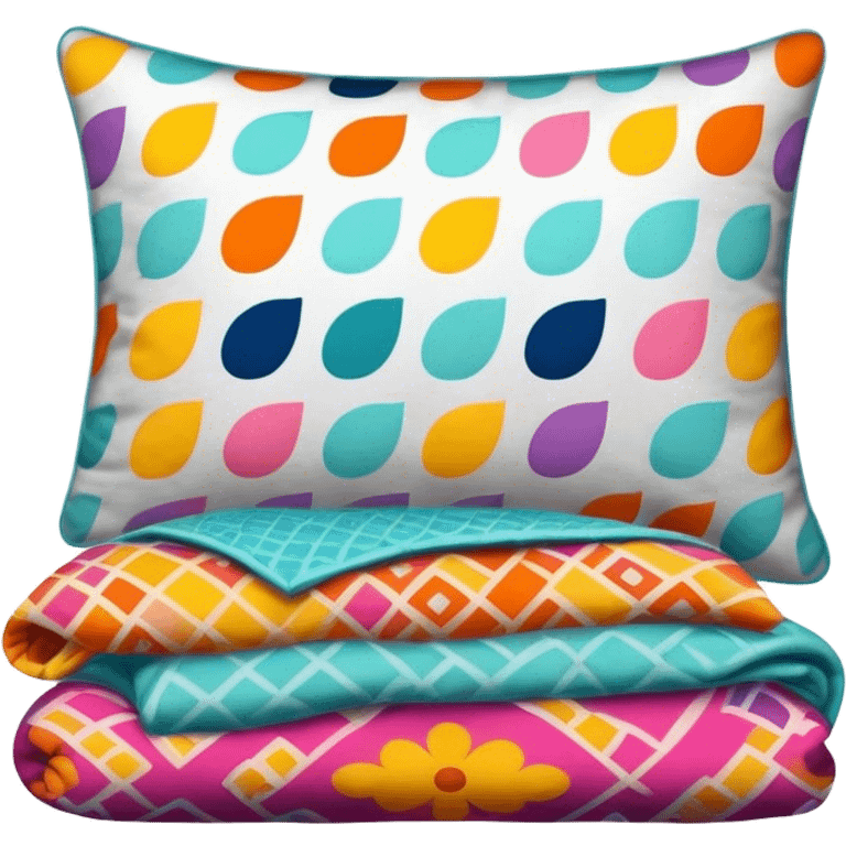 colorful pillow and blanket emoji