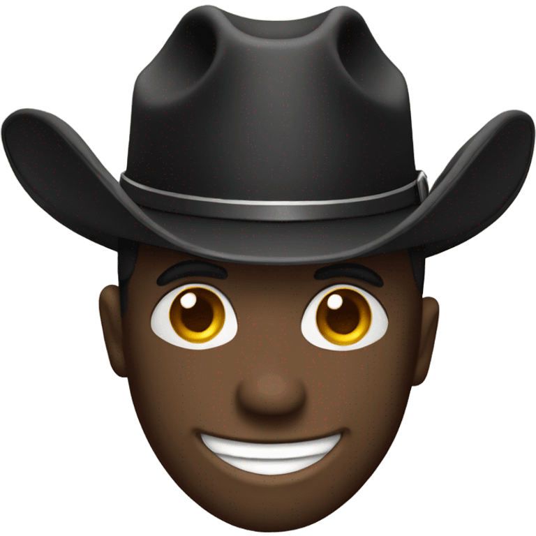 Black cowboy hat smiling face emoji