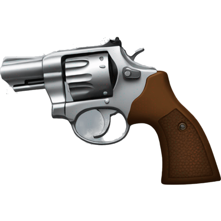 Perspective image of the end of a revolver emoji