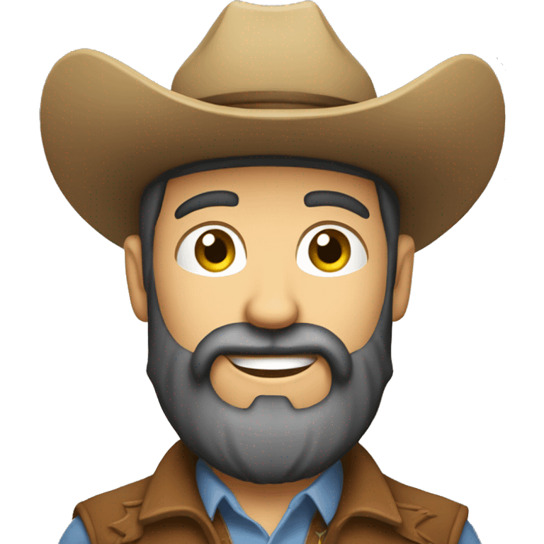 Caucasian male with a beard dressed as a cowboy emoji