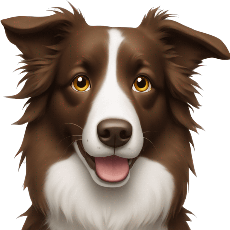 Brown border collie emoji