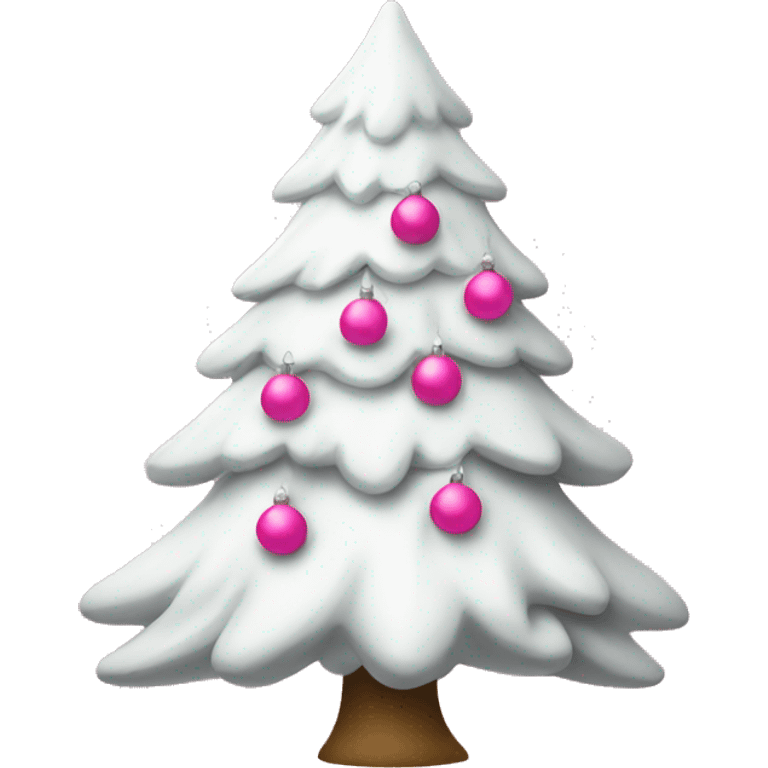 White Christmas tree with pink bows emoji