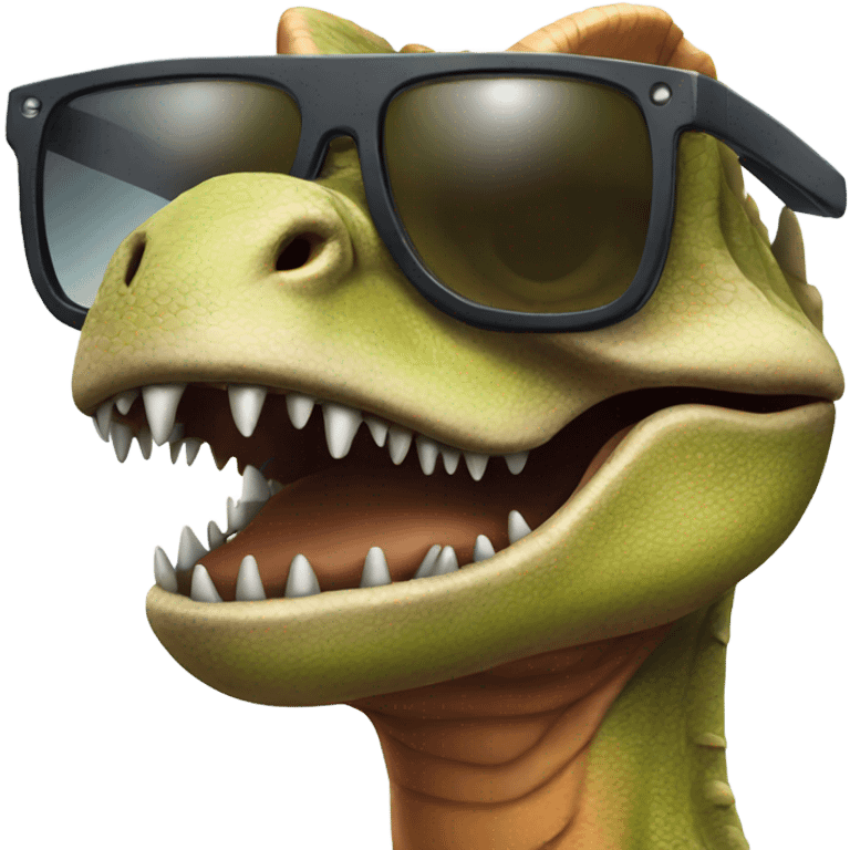 dinosaur wearing sunglasses emoji