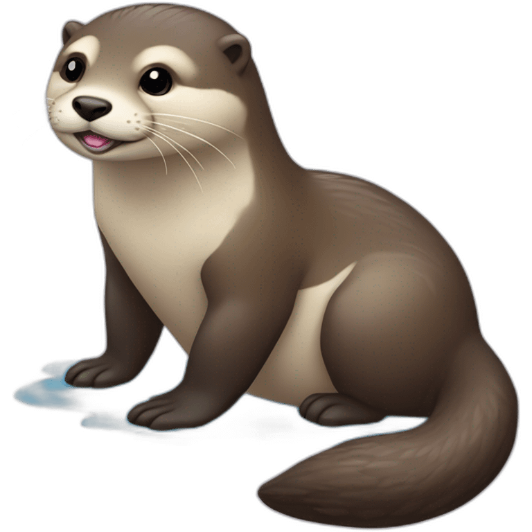 Loutre sur le dos d'une licorne emoji