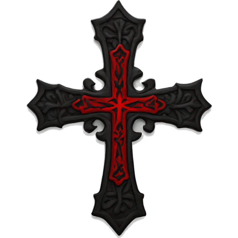 gothic cross red and black emoji