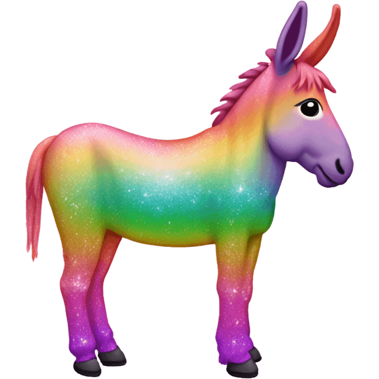 Pink ombre rainbow full body donkey with glitter no orange   emoji