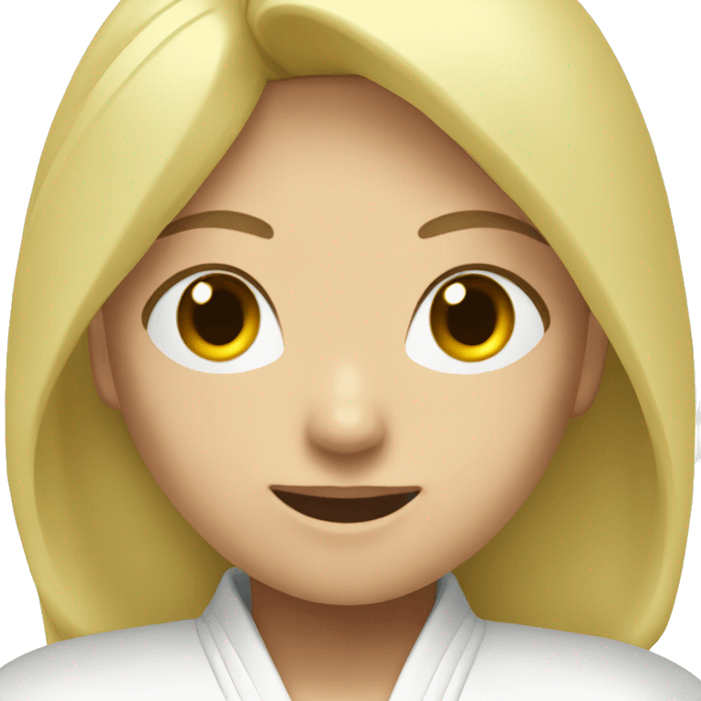 A blond girl do judo emoji