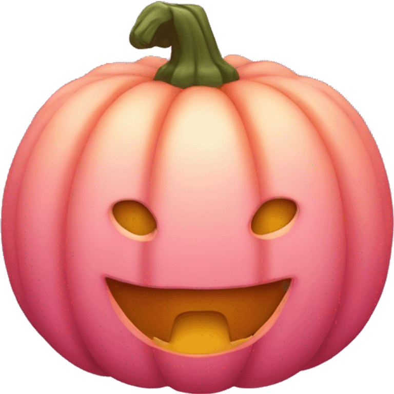 Pink pumpkin with glow emoji