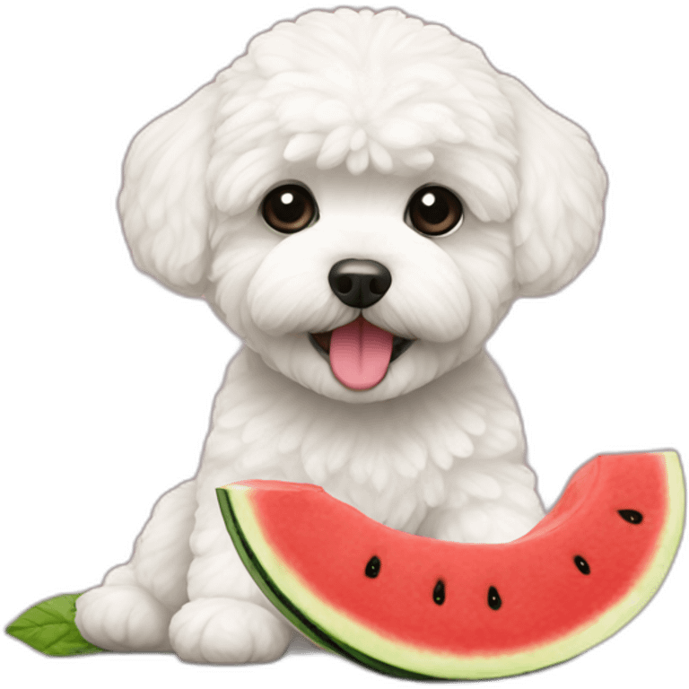 maltipoo eats watermelon emoji