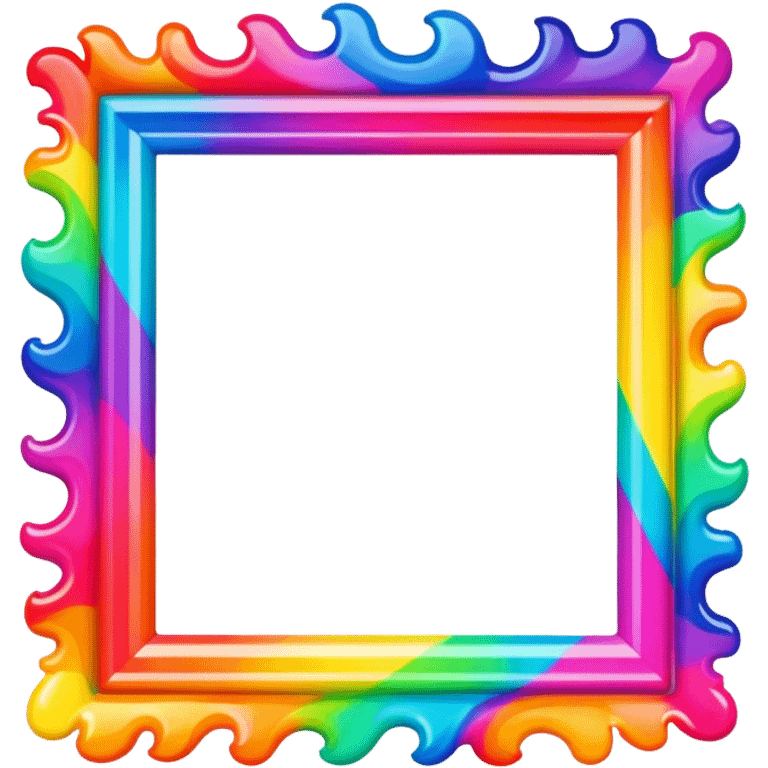 Psychedelic colored photo frame emoji