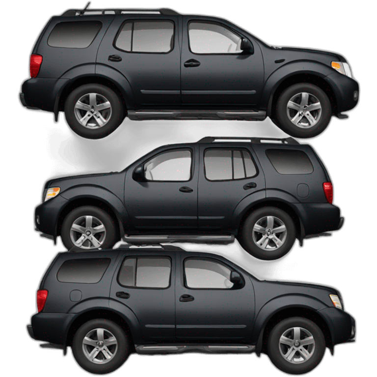 black nissan pathfinder 2005 sideview emoji